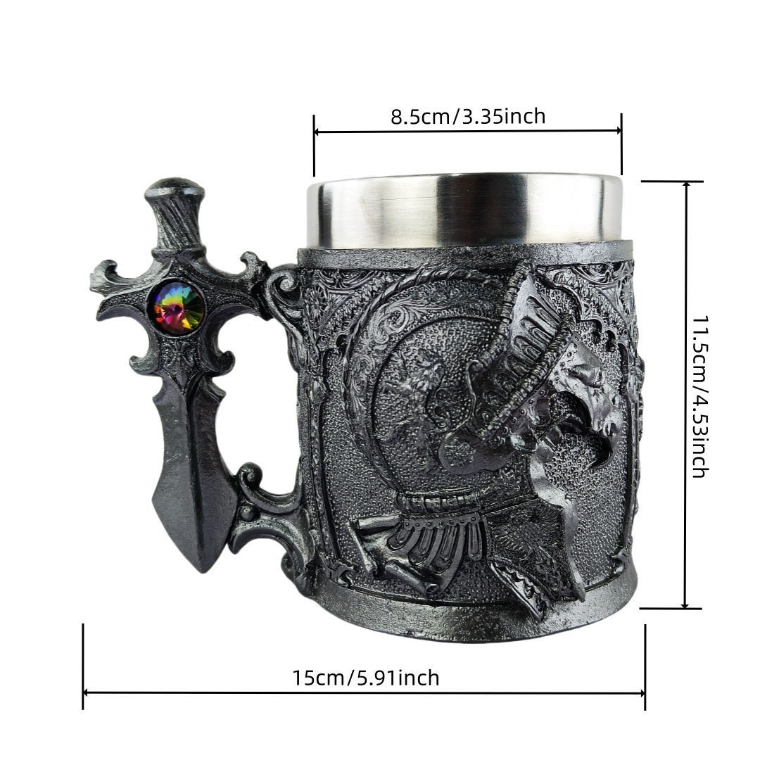 European medieval retro samurai beer mugs, sword handles, mug coffee cups, stainless steel water cups, draft beer cups pic 5