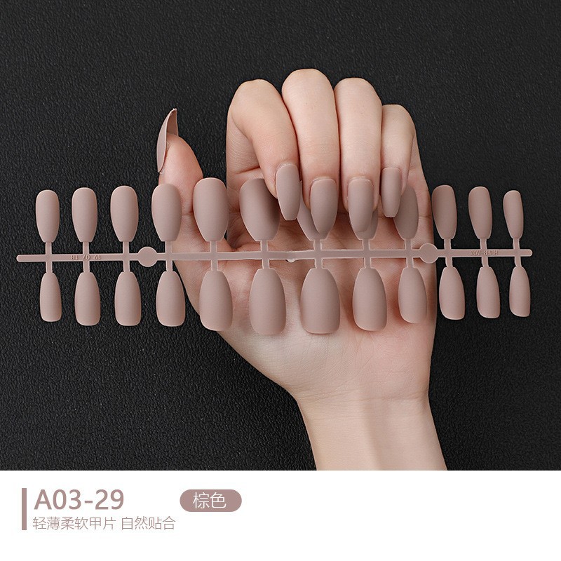 Custom-made matte ballet nail strips, nail plates, nail patches, 24 pieces, matte coffin nails, false nails, manicure pic 7