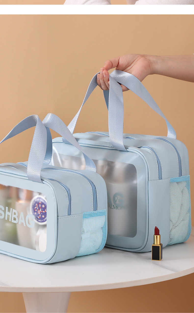 干湿分离洗漱包手提大容量防水游泳洗澡收纳包出差旅行便携化妆包详情10