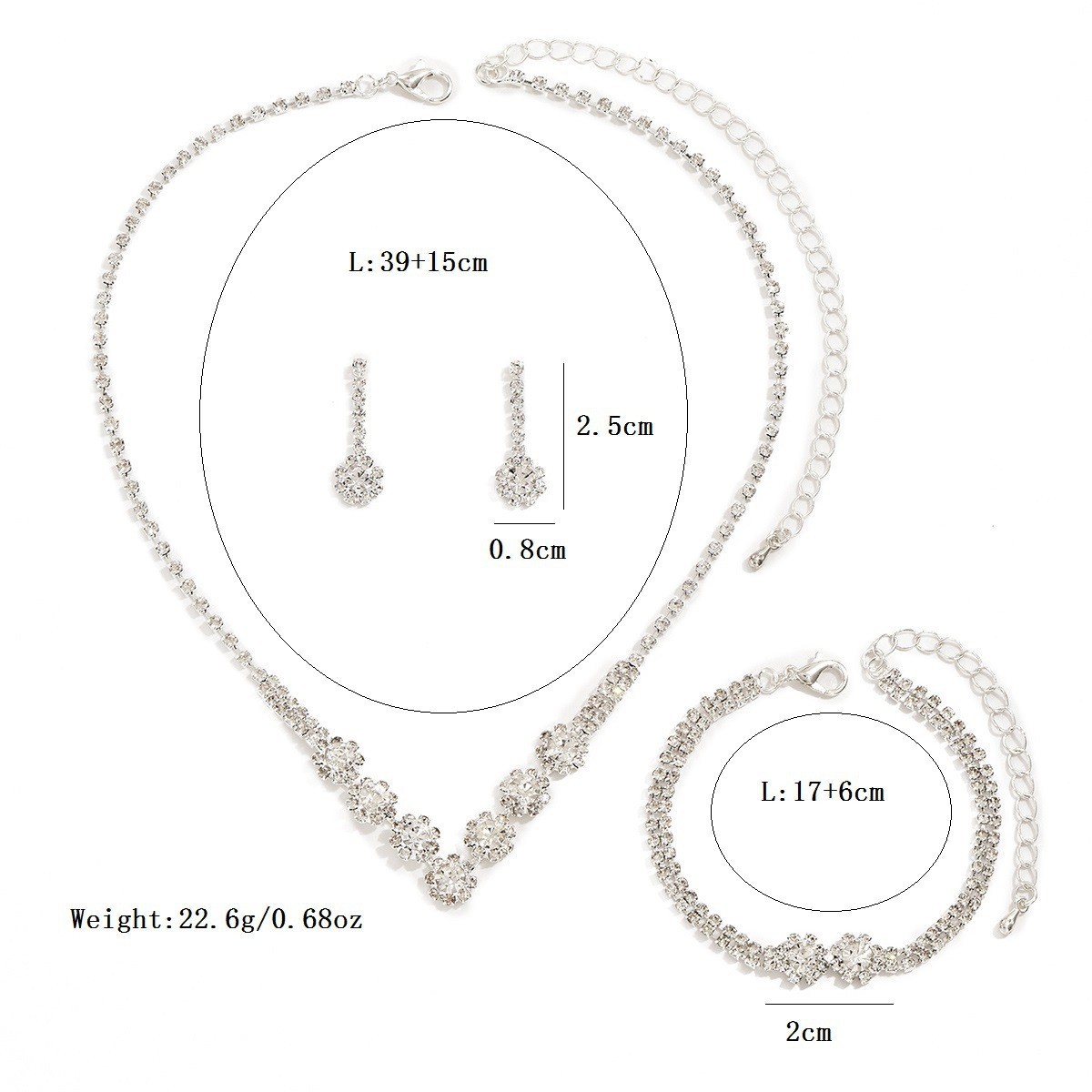 新娘首饰套装婚庆饰品批发项链耳环手链三件套晚礼服婚礼百搭配饰详情7