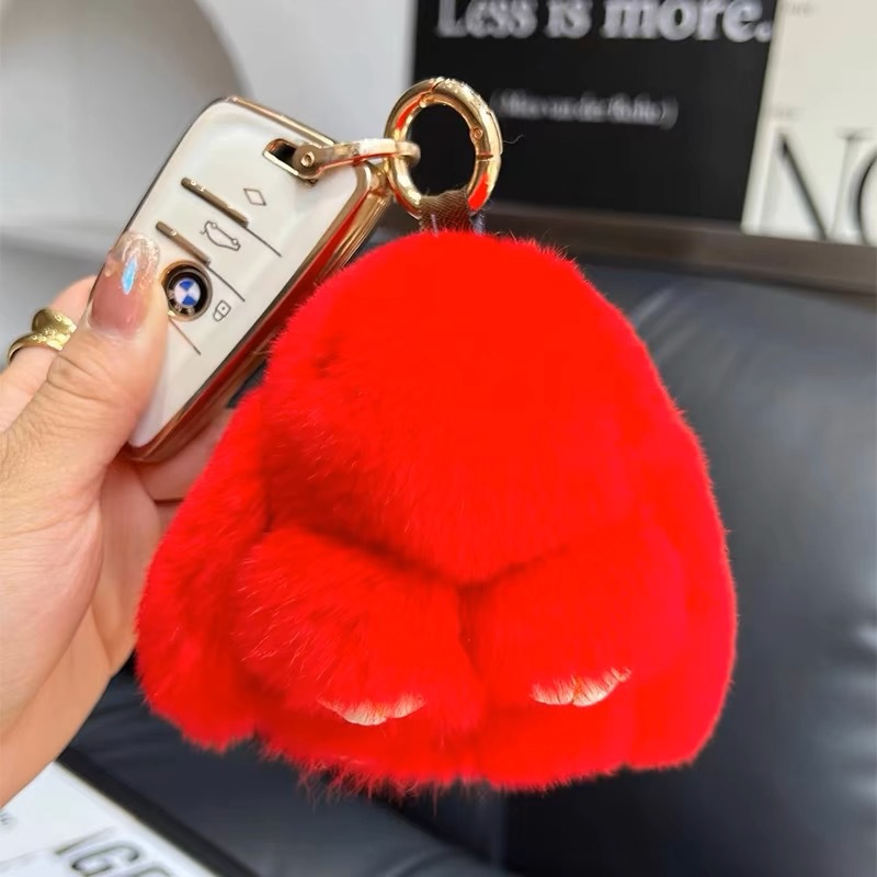 正版可爱獭兔毛公仔小兔子汽车钥匙扣挂件毛绒批货玩偶装死挂饰兔详情12