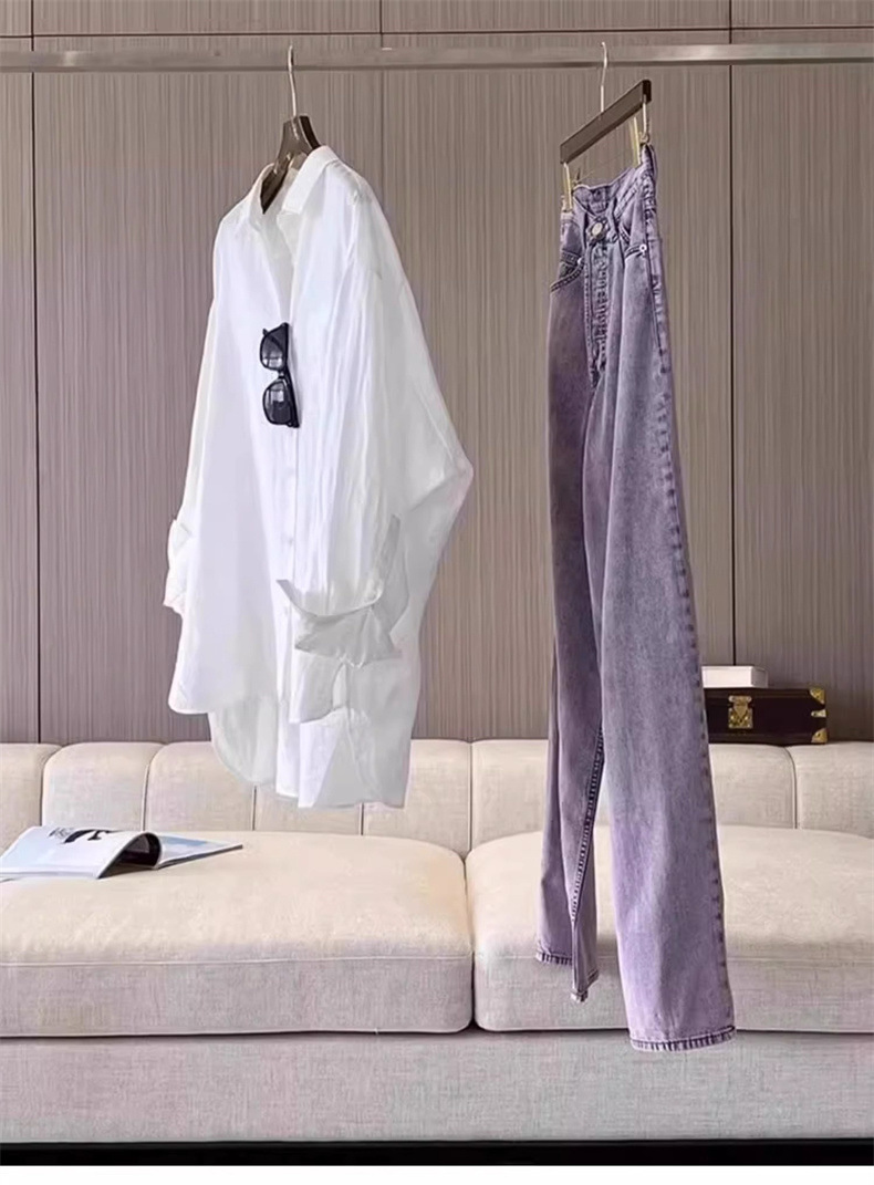 白色衬衫女新款2025春秋季法式气质宽松小衫衬衣防晒开衫长袖上衣详情4
