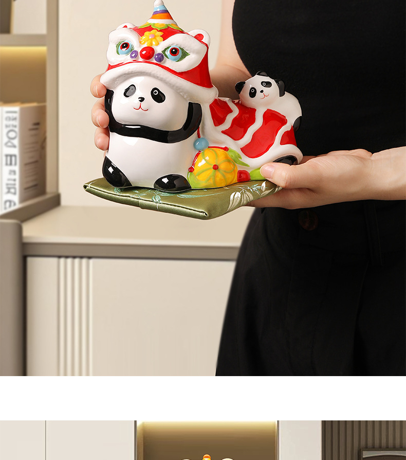 Warming housewarming panda ceramica hucha de dinero ideas estilo chino home doors oficina tesoro artesanía regalo caja de ahorros pic 11