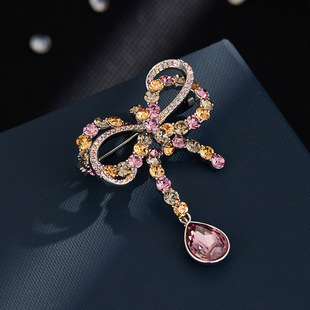 European and American style light luxury bow brooch, original design, simple and versatile, exquisite brooch, new autumn and winter suit pin pic 4