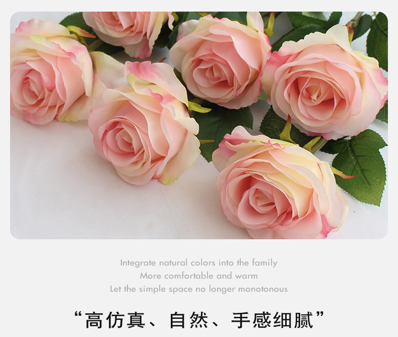 包邮仿真玫瑰单支大花头婚礼装饰假花千层玫瑰景观宠物园艺花卉详情21