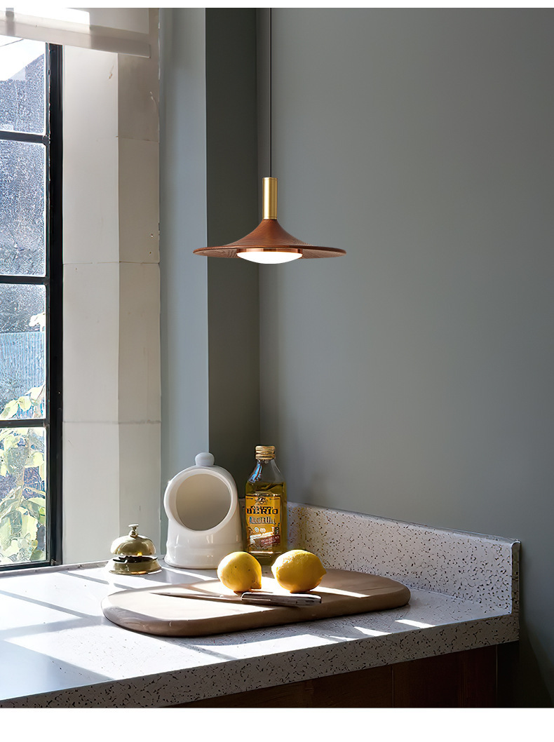 Retro new Chinese-style led lamps with a grand and high-end feel, walnut-colored solid wood pendant lamps, French and Chinese-style dining room lamps pic 5