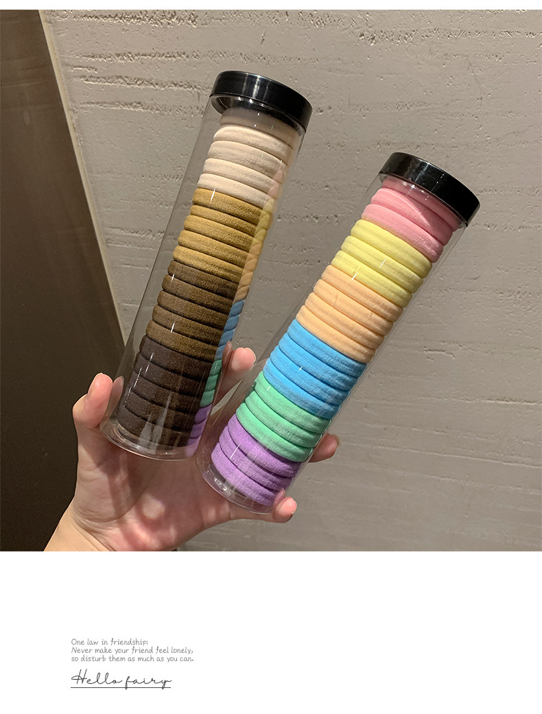 罐装无接缝橡皮筋女扎头发圈高弹力耐用发绳黑色不伤发女发圈头饰详情30