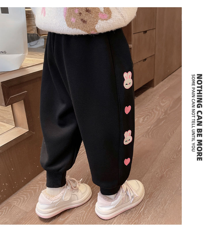 女童加绒裤子秋冬季2023新款运动裤中小童加厚休闲裤冬款儿童卫裤详情24