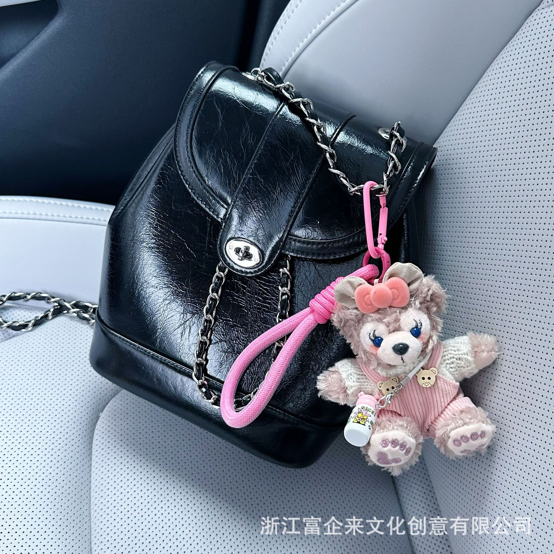 Fuqilai cartoon Shirley Rose pendants, fluffy plush dolls, car keychains, cute bag pendants wholesale pic 5