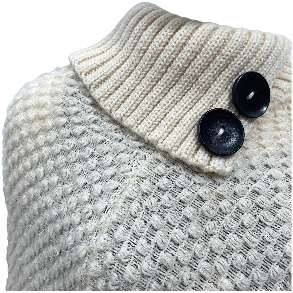 秋冬新款高领纽扣流苏女款斗篷披肩冬季保暖斗篷欧美时尚针织衫详情38