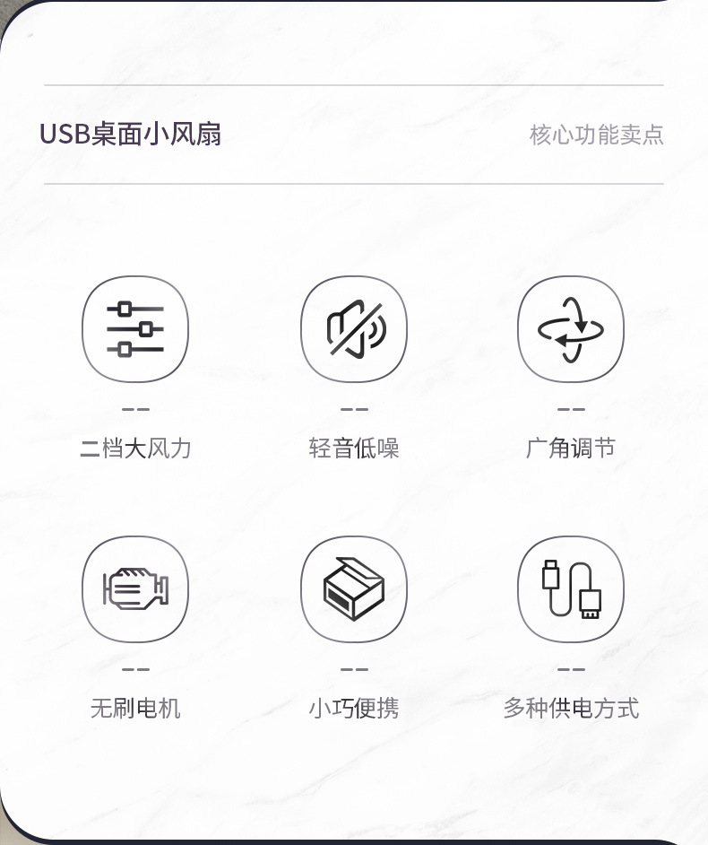 USB风扇桌面小风扇学生6寸USB电风扇5寸迷你风扇可爱8寸宿舍风扇详情2