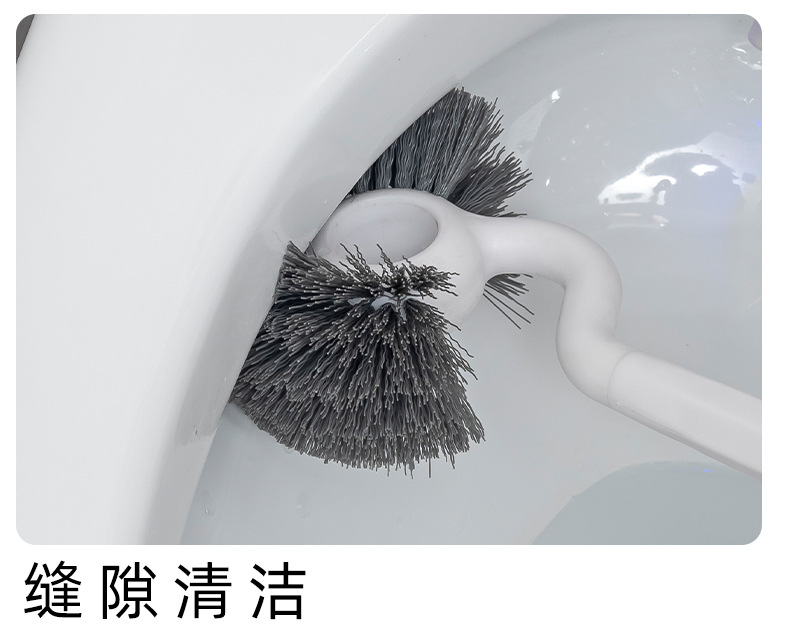 马桶刷无死角家用软毛洁厕蹲坑缝隙刷长柄壁挂洁厕刷坐便清洁刷子详情6