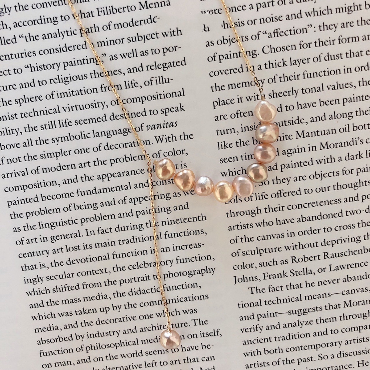 钛钢巴洛克紫罗兰色淡水珍珠项链气质网红设计感不规则珍珠锁骨链详情4