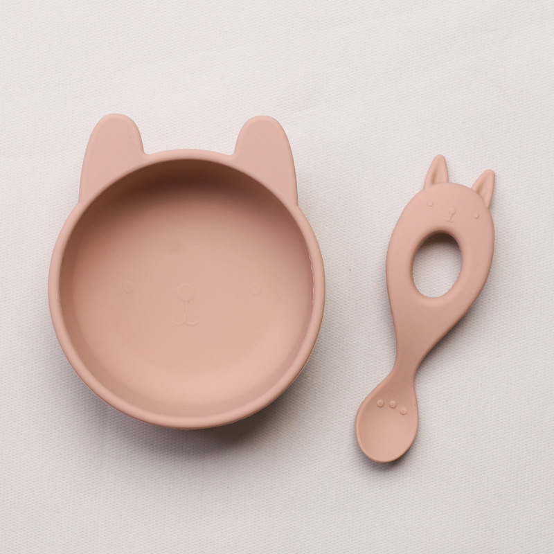 食品级硅胶餐具套装儿童喂养卡通辅食硅胶碗吃饭勺子围兜宝宝吃饭详情14