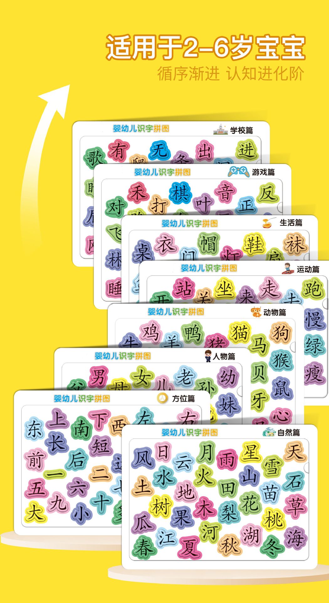 宝宝认字拼图板儿童3-4到6岁汉字识字卡片小孩幼儿园进阶益智玩具详情6