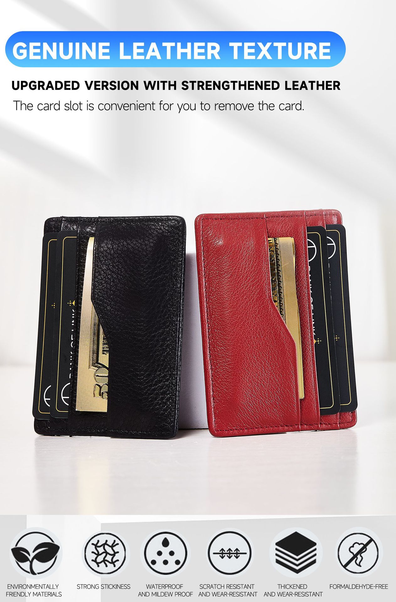 佰缔皮具跨境现货卡包大容量多卡位银行卡包男女同款头层牛皮卡套详情9