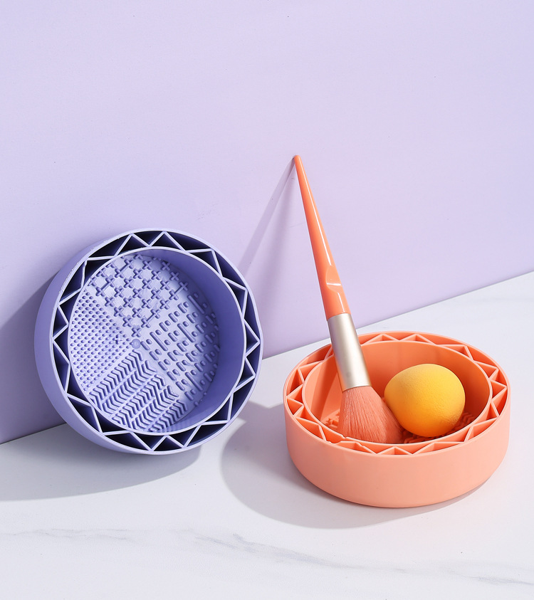 食品级软胶可晾晒化妆刷清洗器美妆工具粉扑美妆蛋洗刷碗不伤刷毛详情17