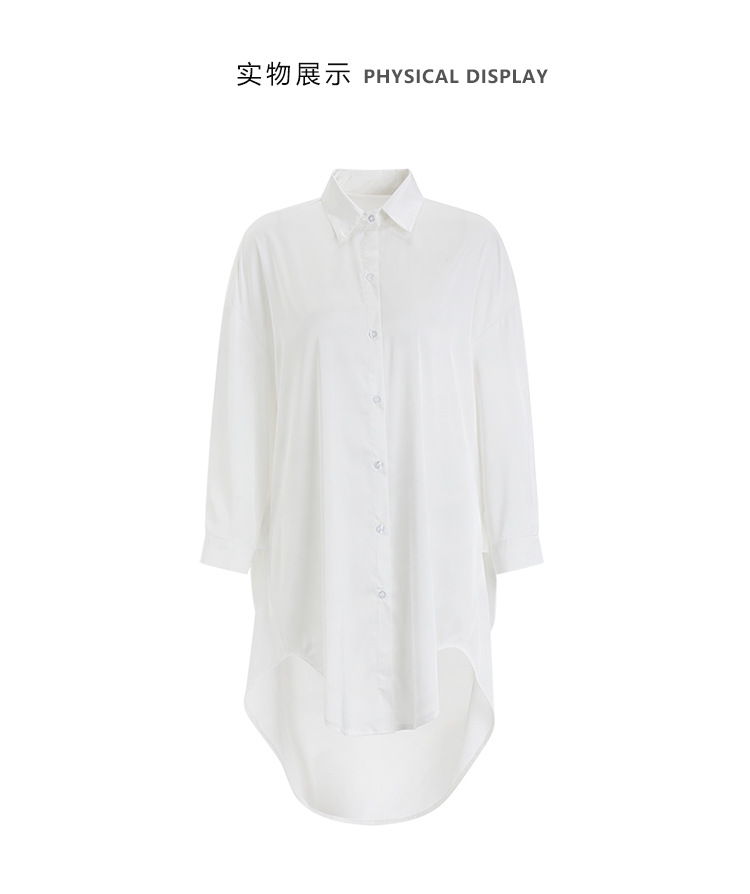 Guiruo Spring/Summer Sexy Loose Plus-size Boyfriend Style Solid Color Shirt Pure Desire Seductive Nightgown Home Wear Set 1902 pic 11