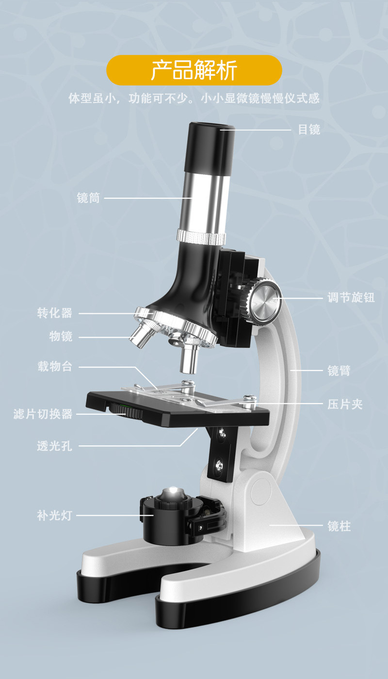 Upgraded 1200x microscope student metal microscope set High-definition high-magnification scientific experiment microscope pic 12