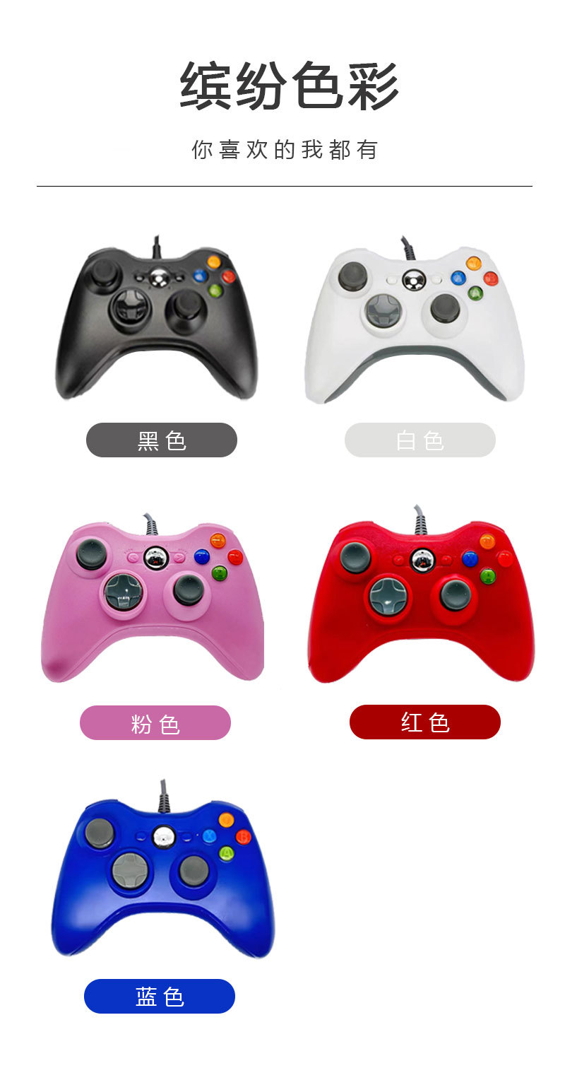 工厂PC360手柄安卓电视双震动多功能PS3steam游戏手柄详情8