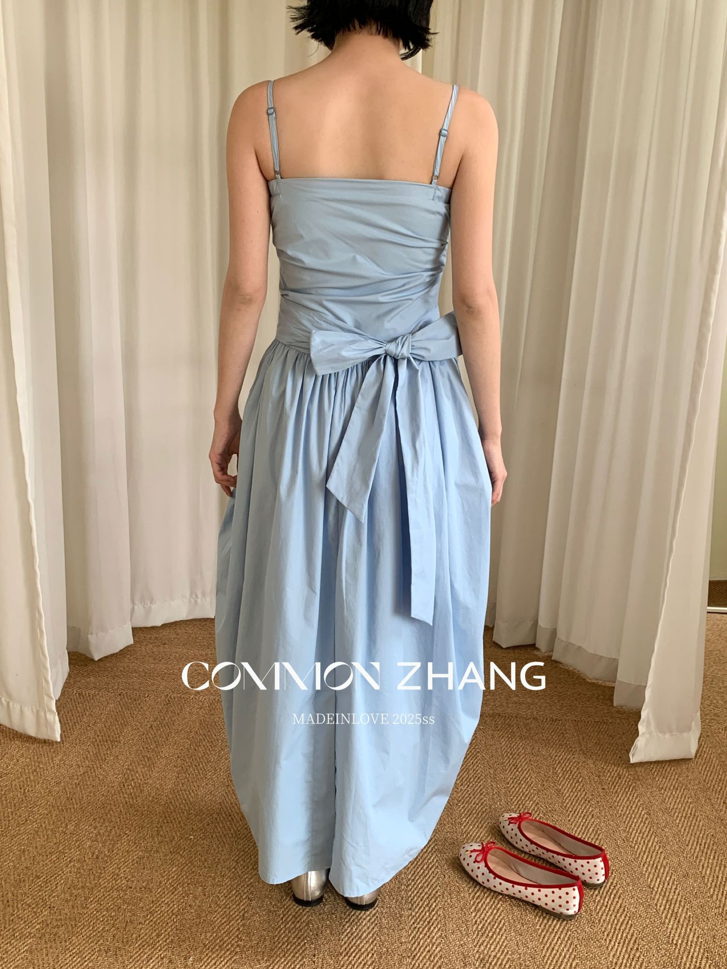 CZ ZHANG Summer Multi-color mint Mamba style lace-up waist-cinching and slimming halter flower bud dress for women B26925 pic 28