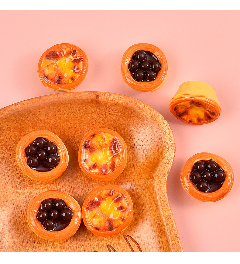 Simulated food toy egg tart resin accessories, diy cream glue phone case, fridge magnet, role-playing decoration material accessories pic 9