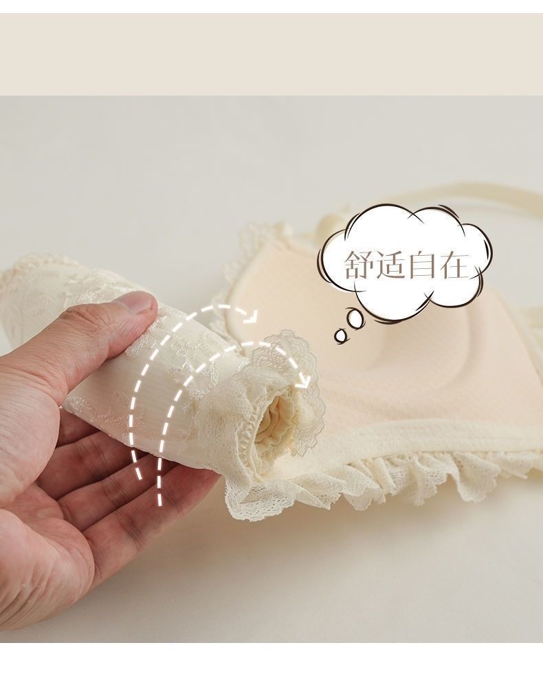 Japanese-style embroidered lace sexy lingerie for women, small breasts gathered together, no rims to look larger, and a pair of lace-reducing bra sets pic 19