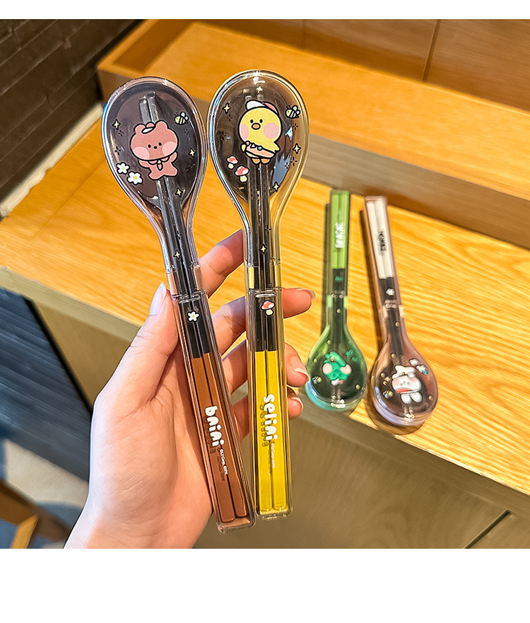 不锈钢筷子勺子套装小学生餐勺便携餐具收纳盒一人一筷上班筷新款详情8