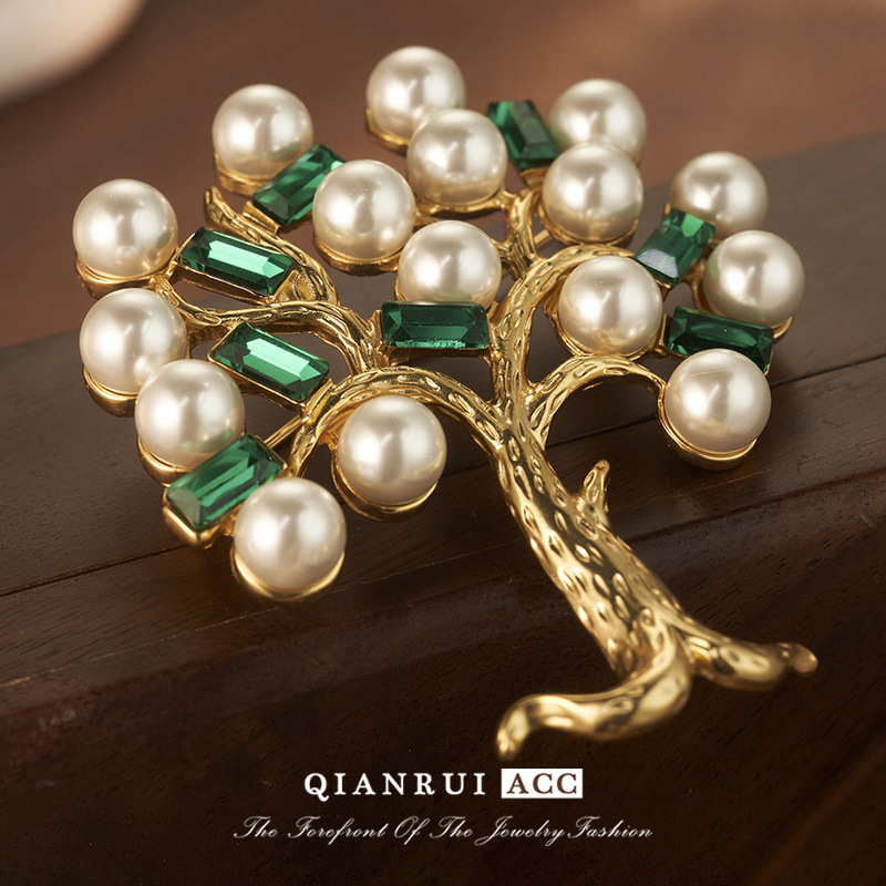 New European and American retro vintage brooches, forest tree trunk replica brooch pins, large tree French light luxury fashion wholesale pic 19