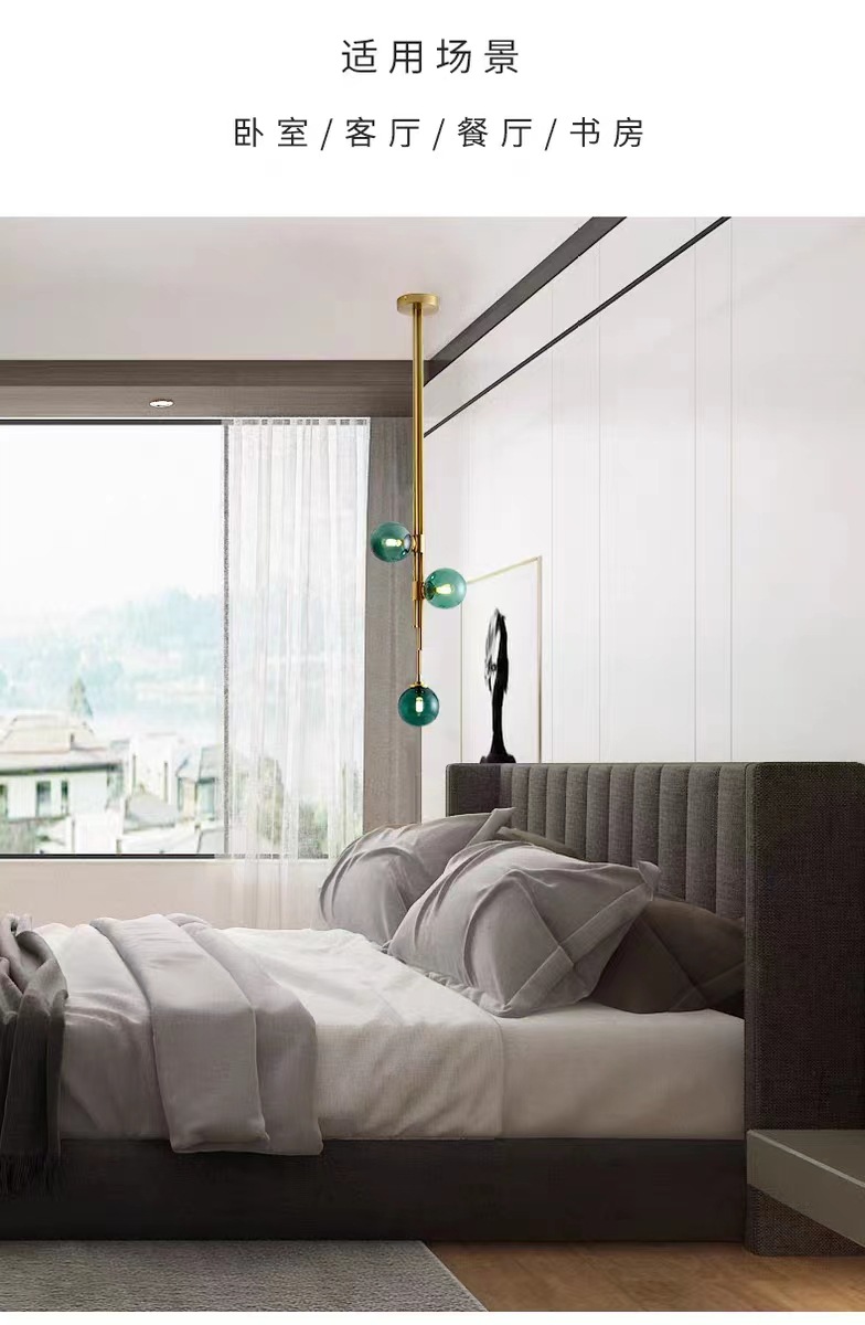 New modern light luxury Nordic creative bedroom bedside chandelier, simple and individual living room model room chandelier, full-house manufacturer pic 27