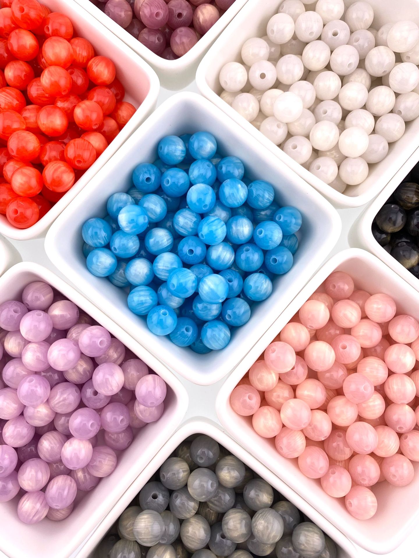 Candy-colored gilded resin beads, round beads, loose beads, string beads, bracelets, necklaces, diy handmade small accessories pic 1