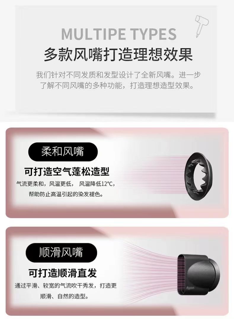 Hair dryer for home use, negative ion hair care, strong wind force, quick drying, high power, student-specific hair dryer for dormitories pic 11