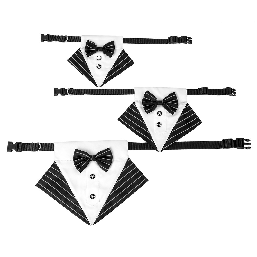 New wedding suit, pet saliva towel, dog collar, pet triangle towel, pet bow tie, wedding suit triangle towel pic 13