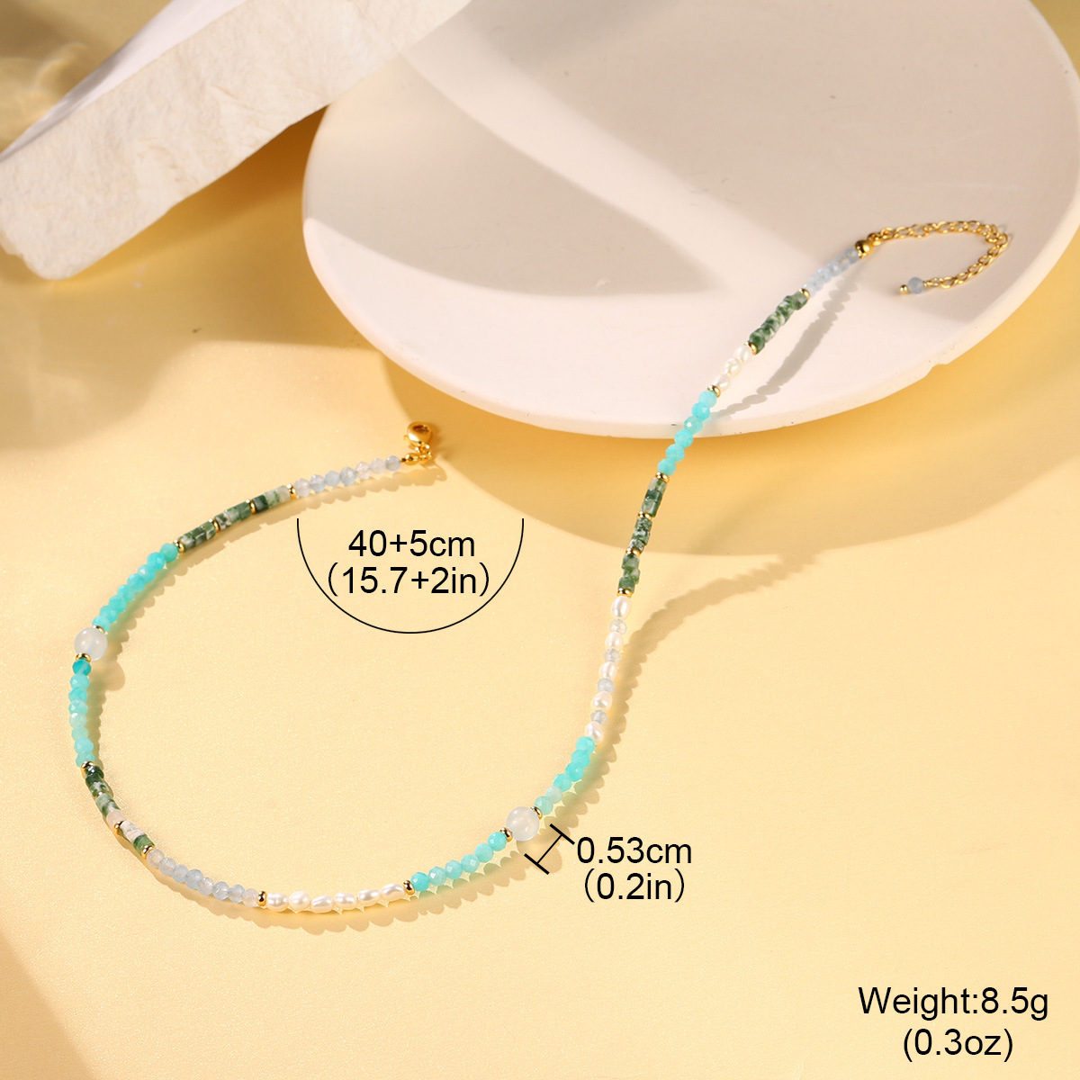 新款ins小众设计多彩串珠高级感简约项链天然珍珠时尚多巴胺颈链详情31