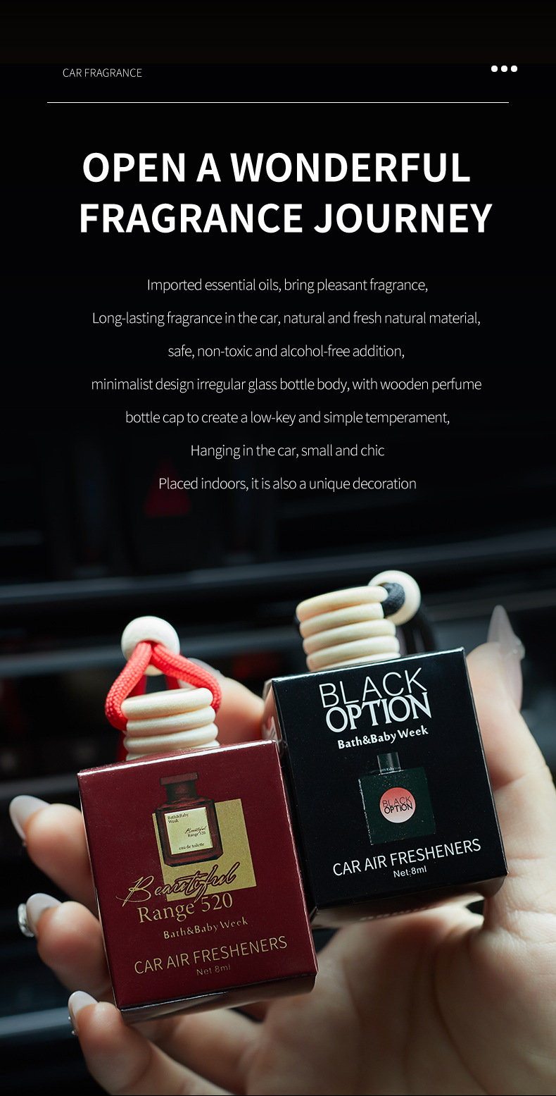 New cross-border car lanyard, perfume bottle, long-lasting light fragrance aromatherapy pendant, automotive interior products for export wholesale pic 4