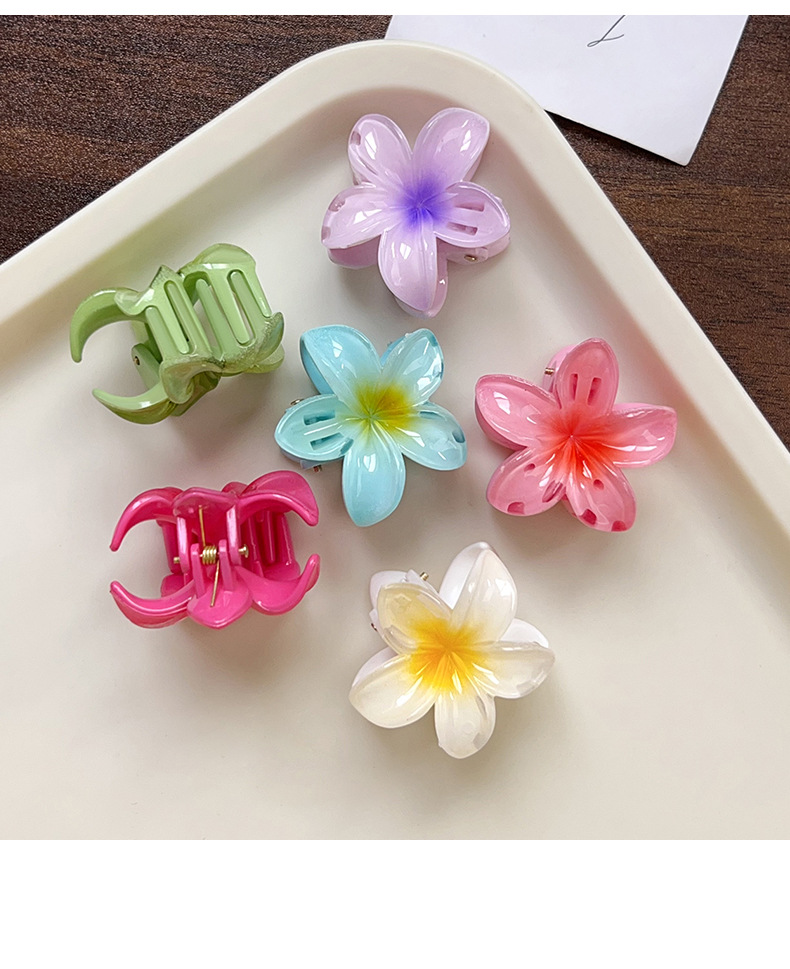 Romantic, elegant, beach vacation, small frangipani hair clip, shark clip, back clip, hair clip, half clip pic 13