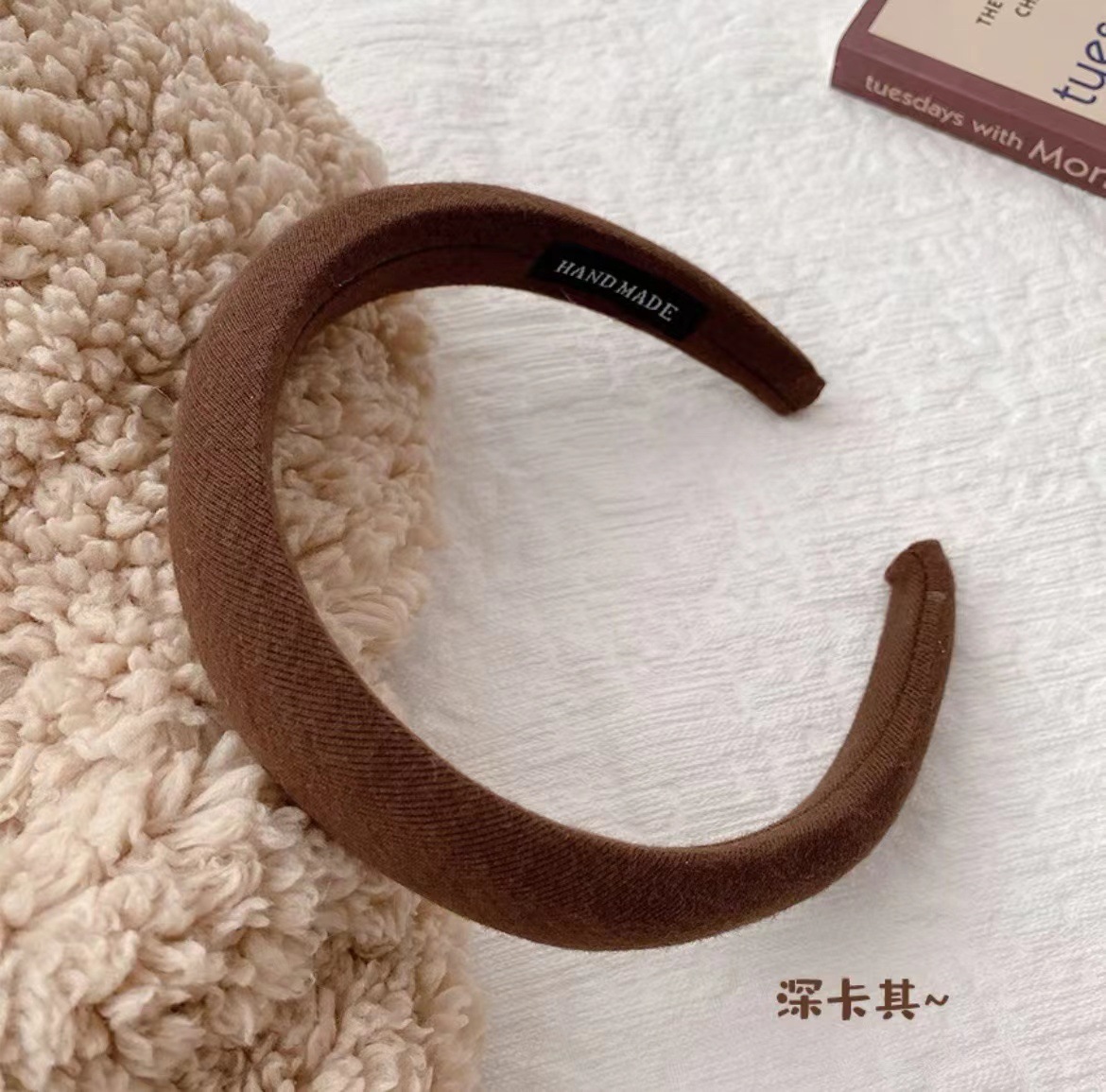 Wholesale macaron-colored hair bands for women, high top and wide edge sponge headbands, solid color compression hair accessories, versatile diy hair accessories pic 9