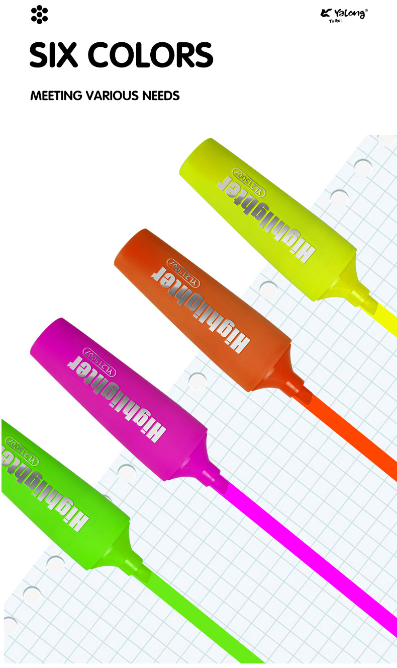 Yalong Cross-border brand cute promotional gift: 12-color hybrid highlighter notebook pen pic 2