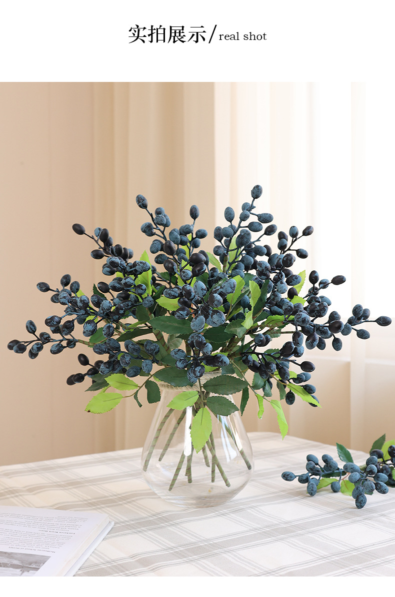 仿真圣诞浆果橄榄枝橄榄果北欧家居装饰摆件摄影道具人造果实办公文化园艺装饰品详情17