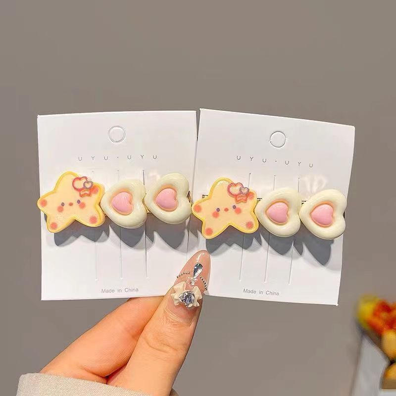 Cute cream yellow star hair tie, fresh and girlish style, high-elasticity hair tie, versatile, sweet rubber band hair band and hair accessory pic 7