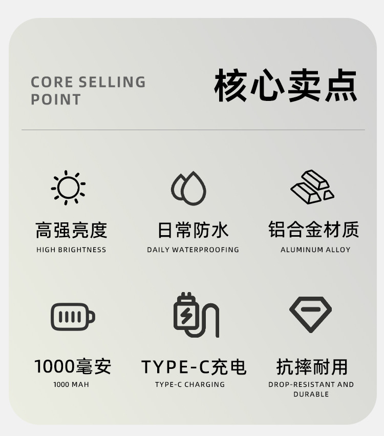 Night cycling bicycle lights, cycling flashlights, strong light headlights, waterproof Type-c rechargeable mountain bike taillights pic 2