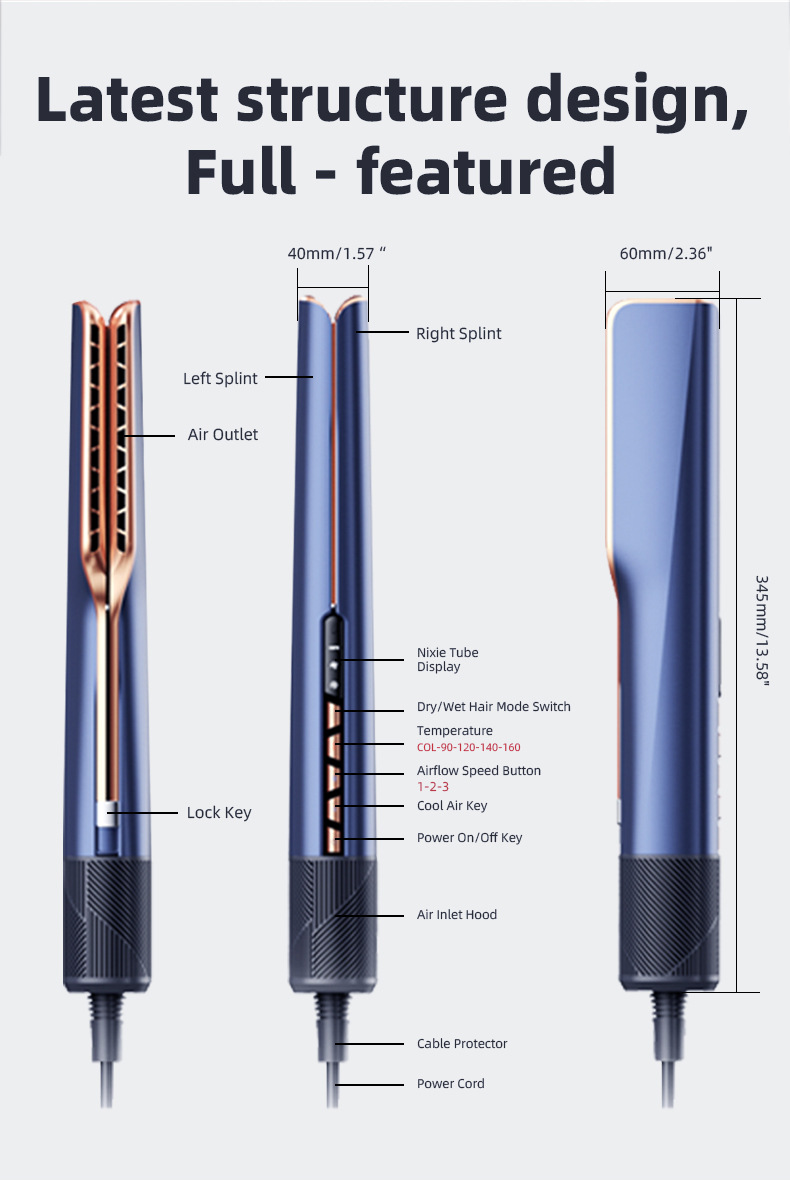 shanilak custom high-speed hair dryer two-in-one negative ion hot air, cold air, straight hair clipper blow pic 7