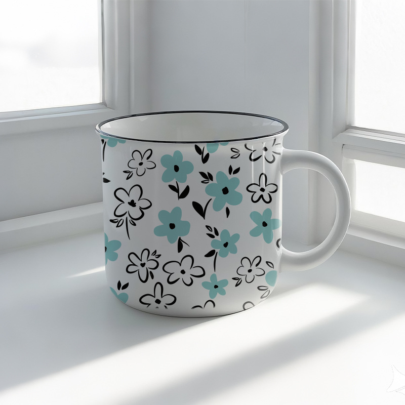 Fuente fábrica de alto nivel de apariencia retro imitación esmalte tazas de cerámica tazas publicitarias personalizadas tazas de café acompañantes tazas de regalo de mano pic 5