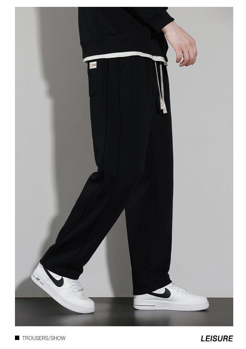 裤子男款秋冬季百搭休闲裤男士垂感阔腿宽松运动直筒长裤百搭卫裤详情12