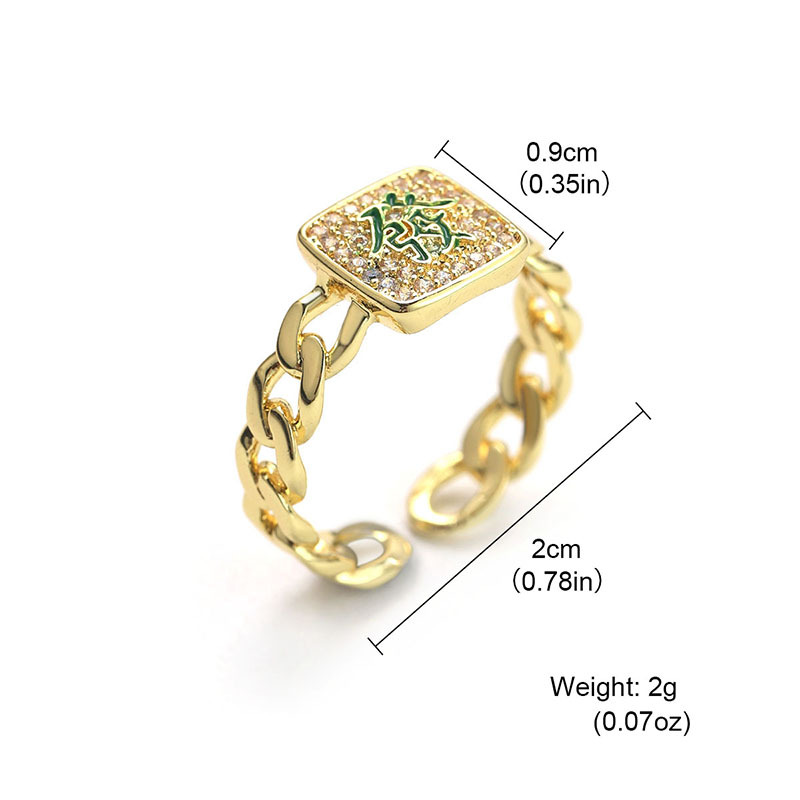 网红同款麻将发财红中国潮戒指女小众设计高级感气质百搭食指戒女详情22