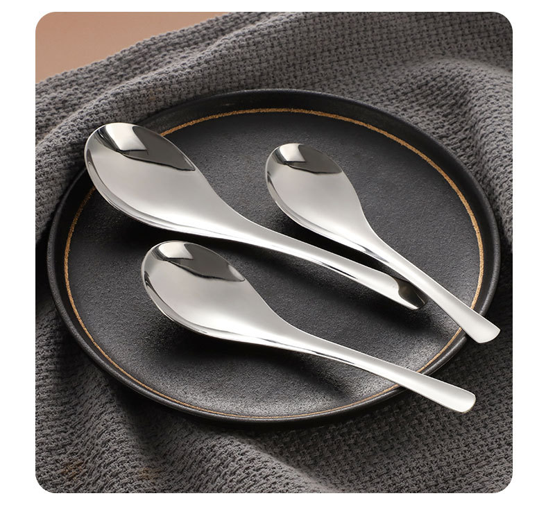 201不锈钢勺子调羹喝汤吃饭勺伯爵勺宫廷勺家用酒店厨房简约圆勺详情14