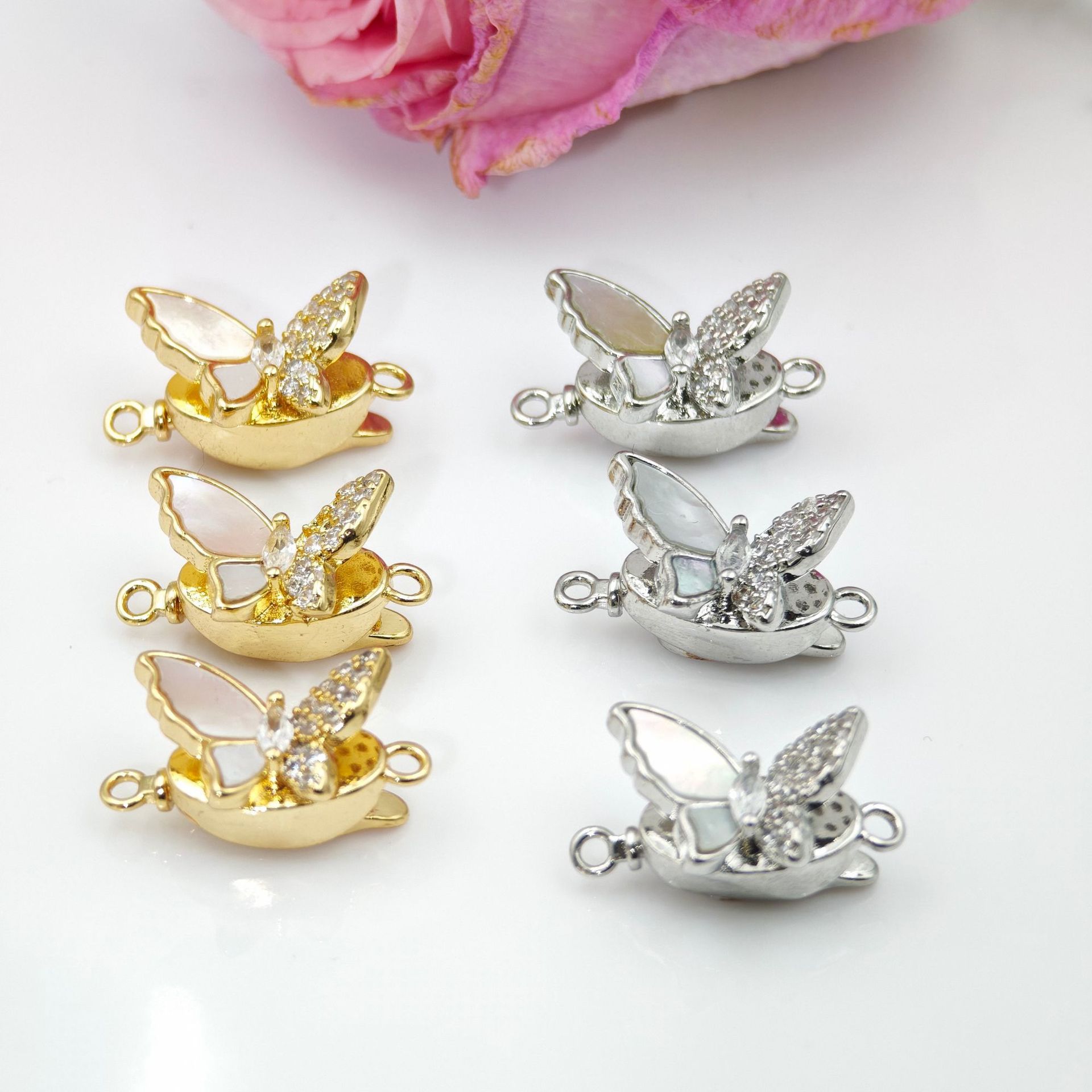 Retro oil paint-style flower intaglio clasp for jewelry accessories, simple and light luxury, vintage French oil-dripping clasp, high-end matching pic 13