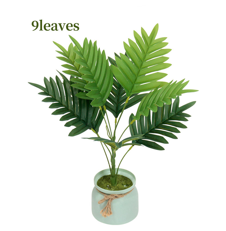 Cross-border artificial green plants, Chrysalidocarpus lutescens, palm leaf potted plants, indoor and outdoor home decoration, iron leaf artificial tree bonsai pic 7