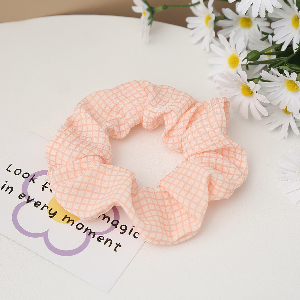 Forest style college style fabric checkered hair band, popular bun hair rope, ponytail tie, large intestine circle hair rope wholesale accessories, hair accessories and headwear pic 9