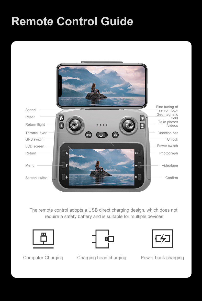 The new cross-border S119 drone features GPS positioning for return with a screen and is a high-end aerial photography quadcopter with an 8k long battery life pic 50